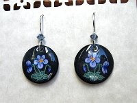 Purple Violets Earrings Pysanky Eggshell Jewelry By So Jeo : pysanky pysanka ukrainian easter egg batik art eggshell jewelry pendants earrings drop dangle etched flowers gift women accessories accessory pendant necklace bail crystal finding sterling silver filled sojeo flowers celtic purple white red pink brown green purple orange cream burgundy magenta teal turqoise crows crow blue black so jeo art handmade